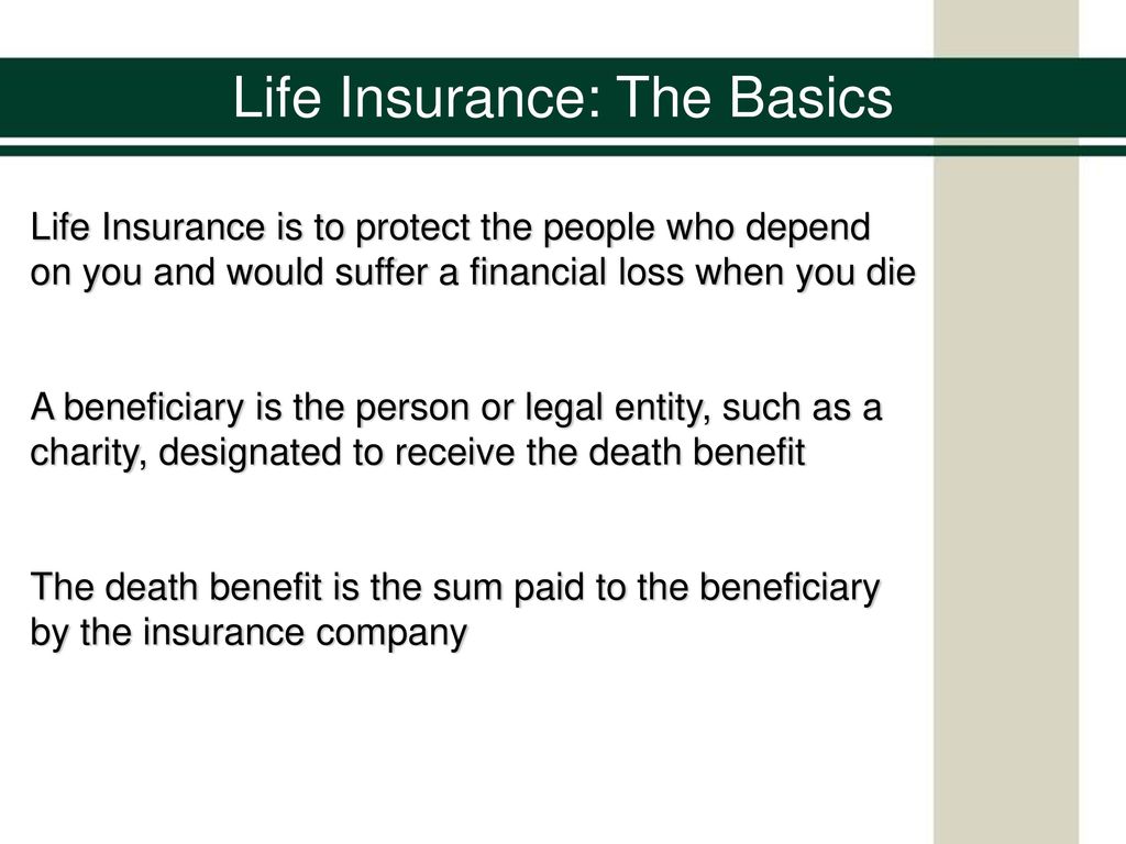 Life Insurance: The Basics - ppt download