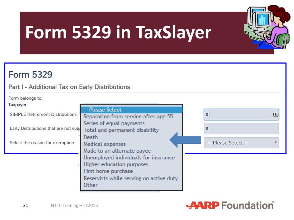Form 5329 in TaxSlayer Pub 17 Chapters 10 and 17 Form 1040 line 59