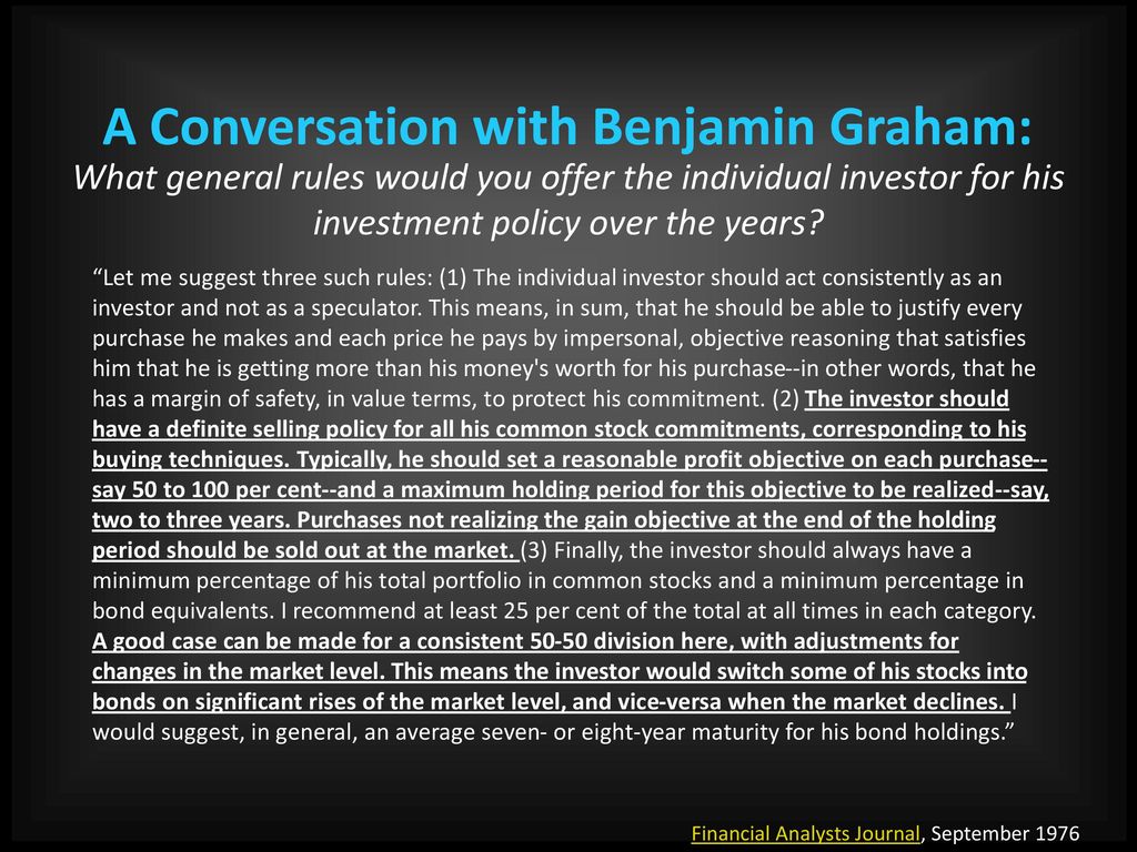 A Conversation with Benjamin Graham: