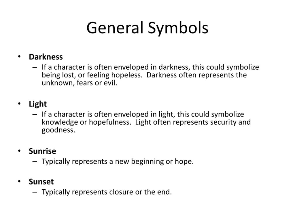 Symbolism in literature or visual arts In fiction, authors may use symbols  to communicate key ideas to the audience. Symbols are a tangible  representation. - ppt download