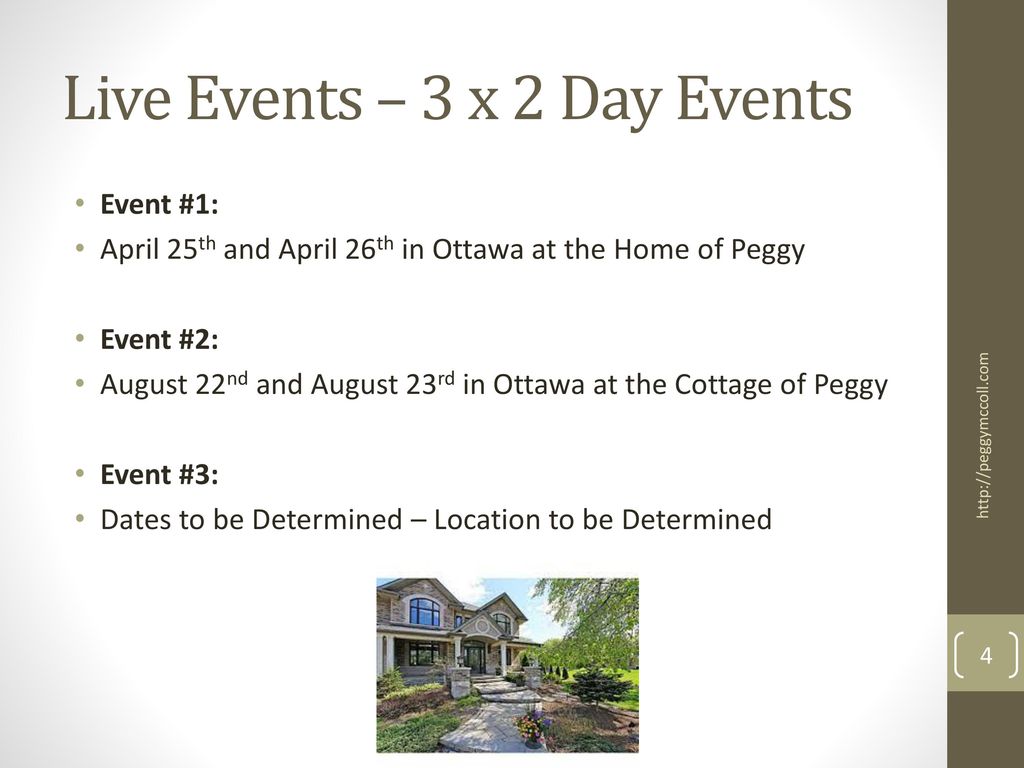 Live Events – 3 x 2 Day Events