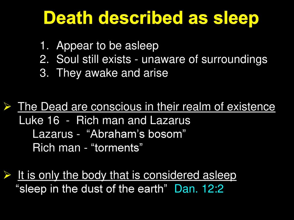 Death described as sleep