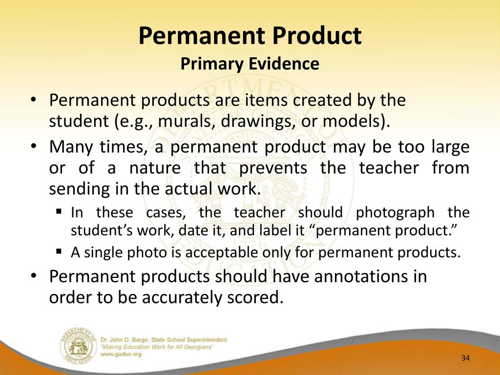 Permanent Product Primary Evidence
