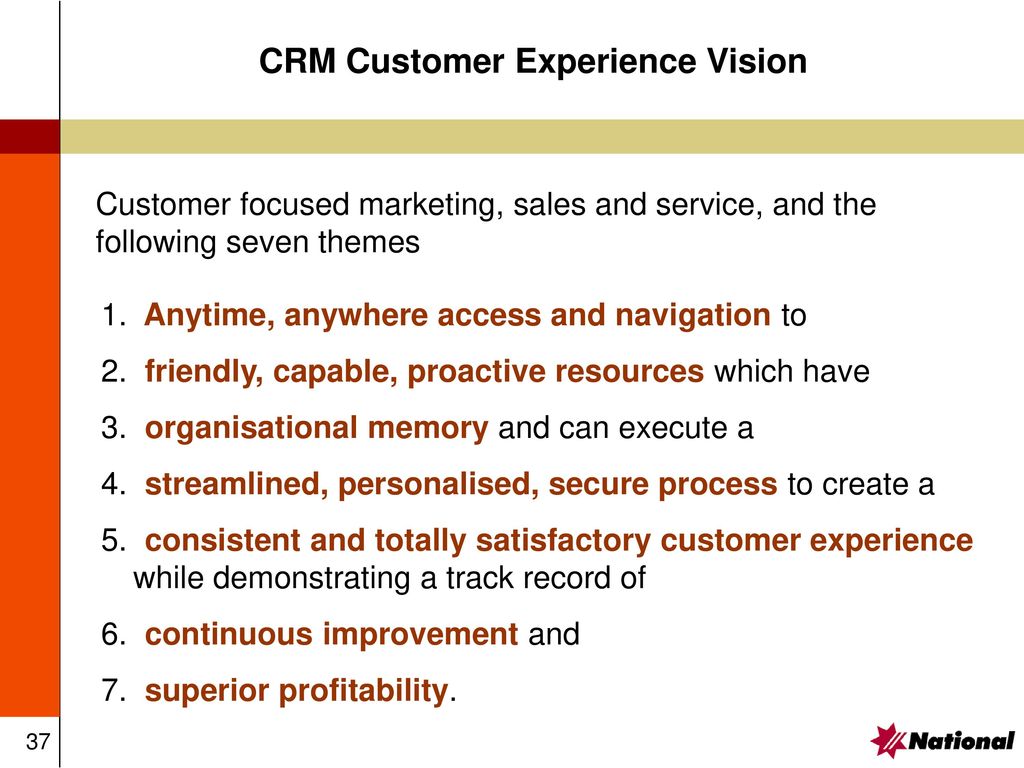 CRM Customer Experience Vision