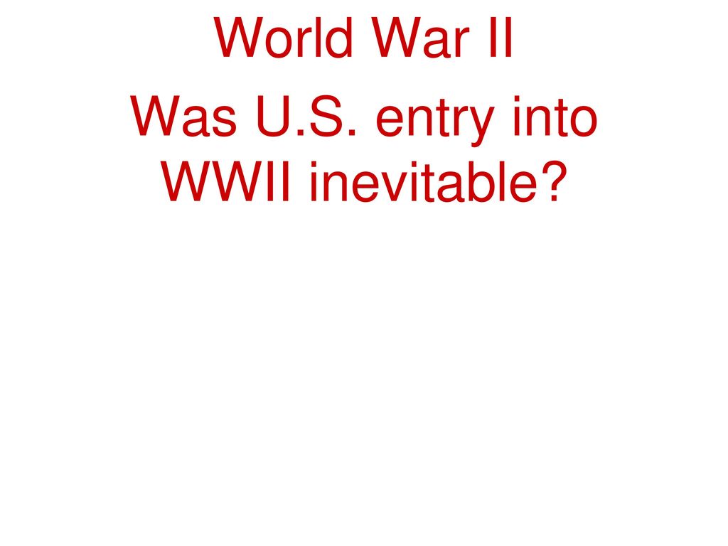 was world war 1 inevitable