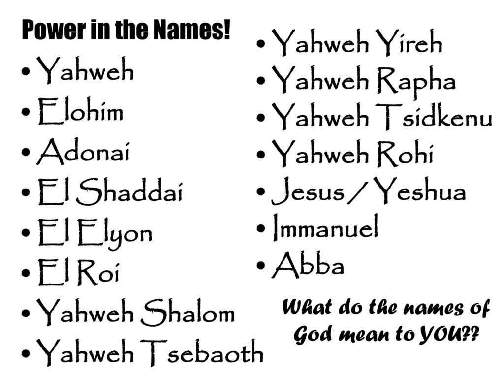 Yeshua Adonai Elohim El Shaddai 