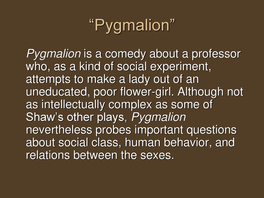 pygmalion social class