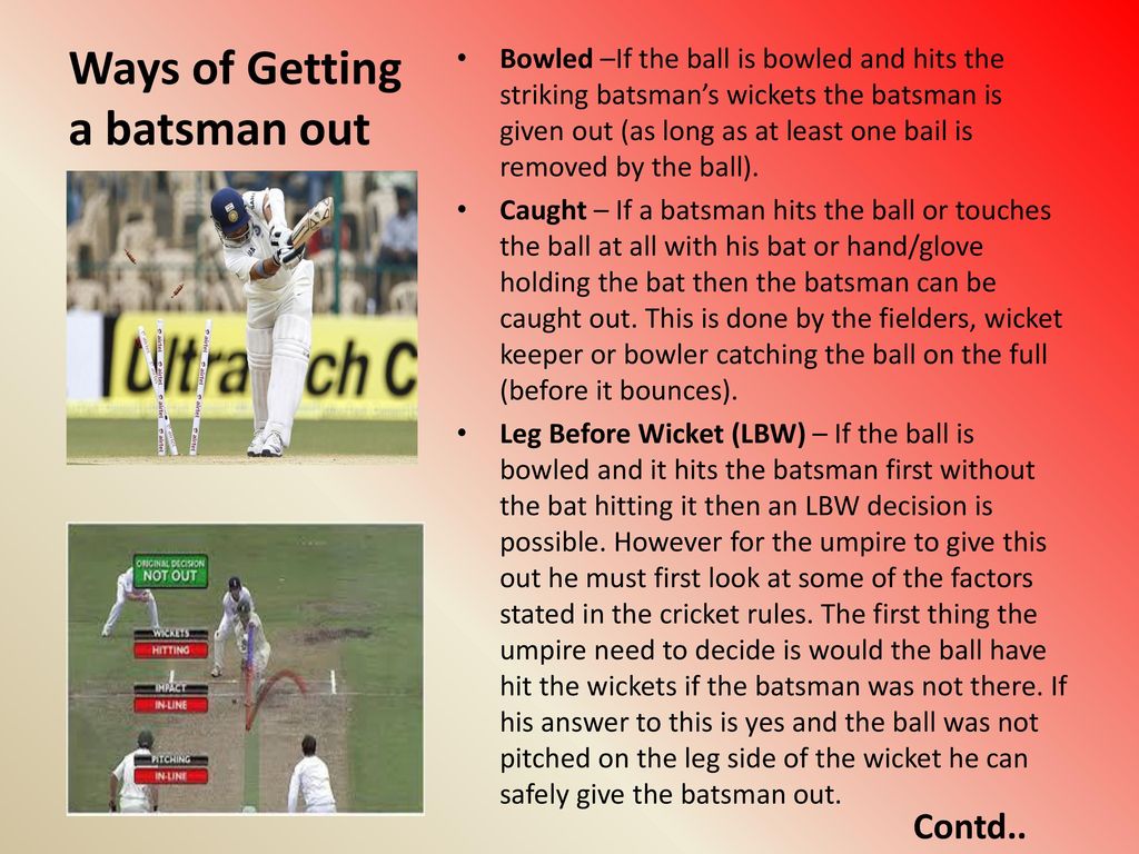 Ways of Getting a batsman out