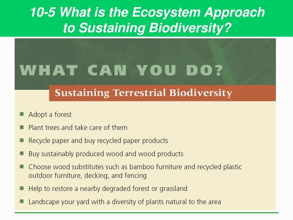 10-5 What is the Ecosystem Approach to Sustaining Biodiversity
