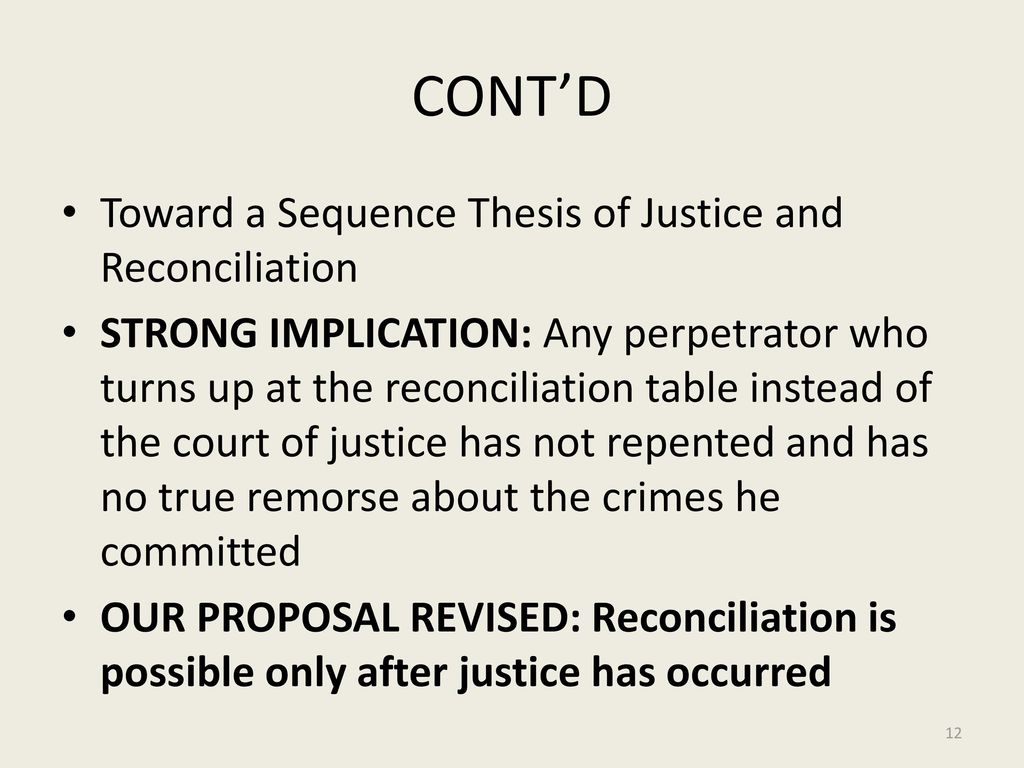 (RE)CONCILIATION Vs. JUSTICE IN F. U - Ppt Download