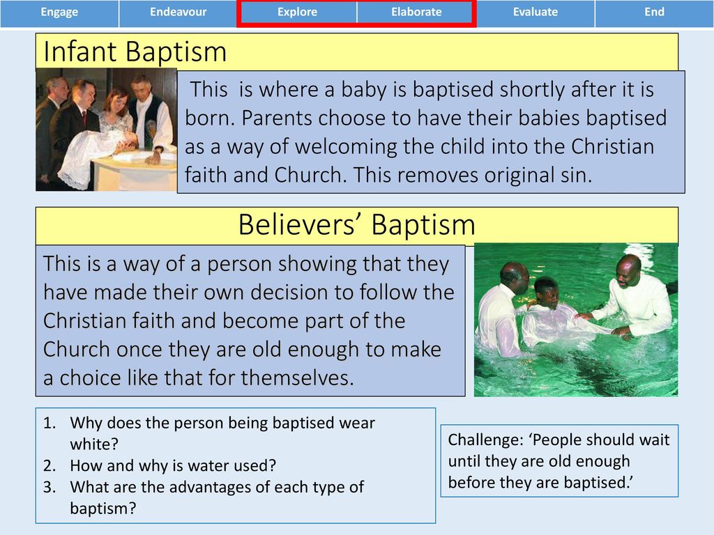 Believers’ Baptism Infant Baptism