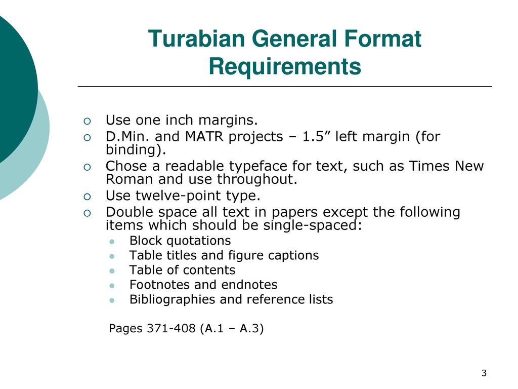 turabian table of contents