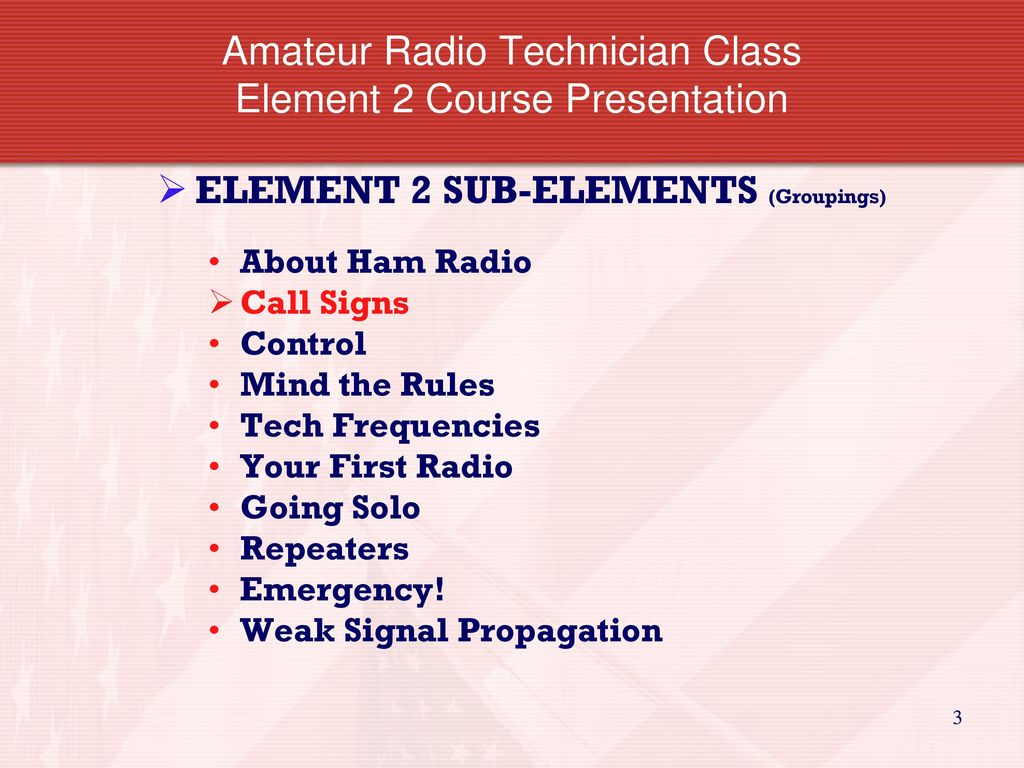 Technician Licensing Class