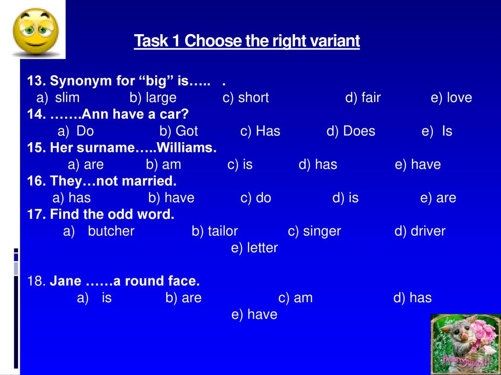 Choose the right variant many people