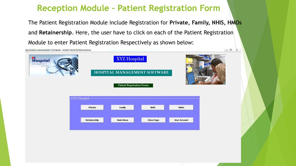 Reception Module – Patient Registration Form