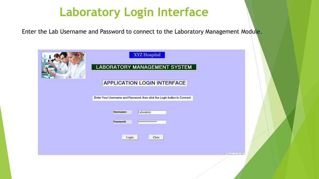 Laboratory Login Interface