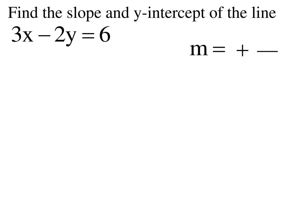Find the slope and y-intercept of the line