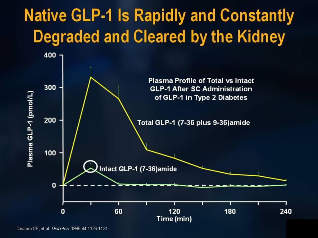 Native GLP-1 Is Rapidly and Constantly Degraded and Cleared by the Kidney