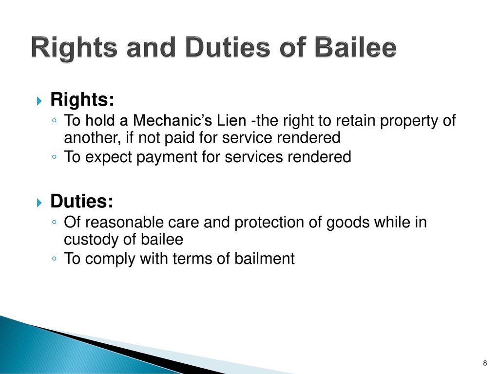 rights of bailor