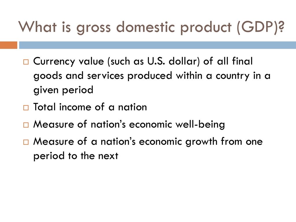 What is gross domestic product (GDP)