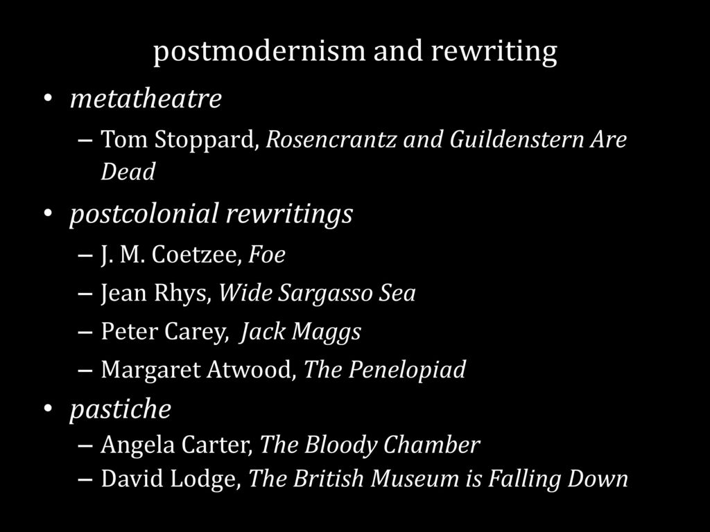 postmodernism and rewriting