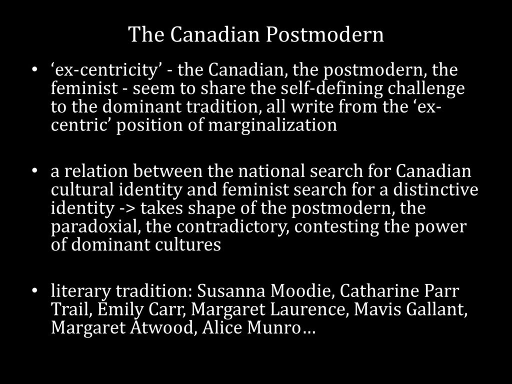 The Canadian Postmodern
