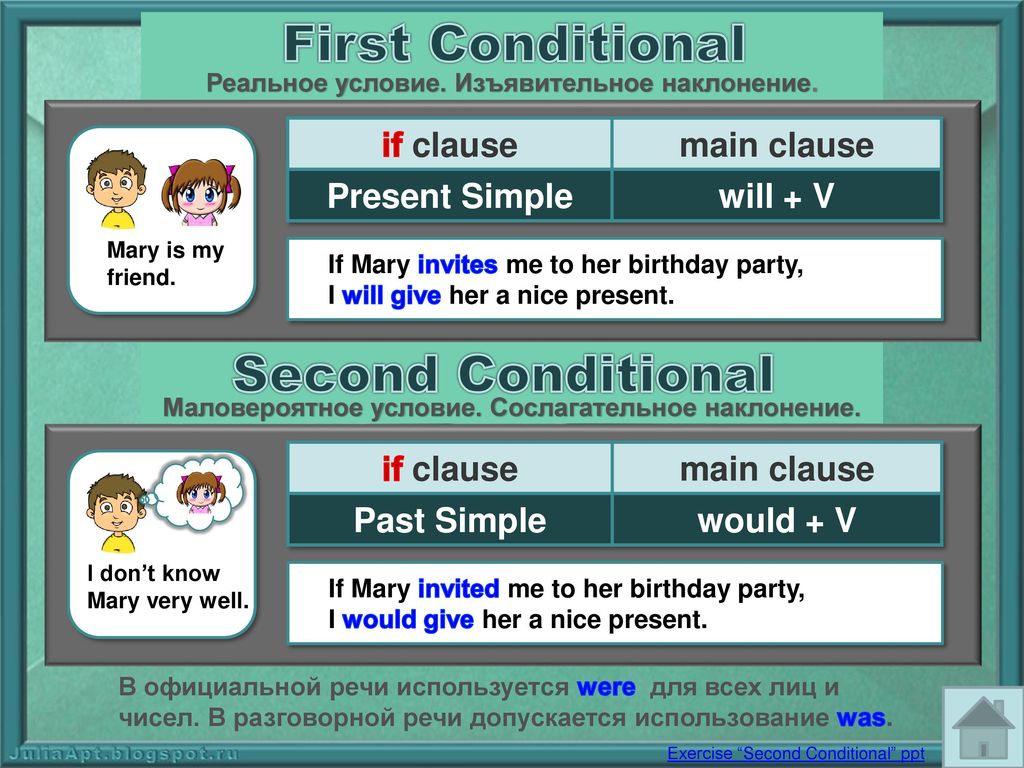 Second rule. First and second conditional правило. First conditional second conditional. First conditional second conditional правило. Second conditional презентация.