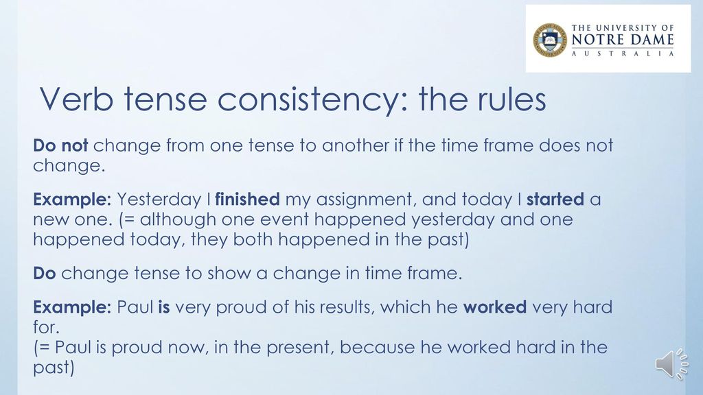 Verb Tense Consistency Ppt Download