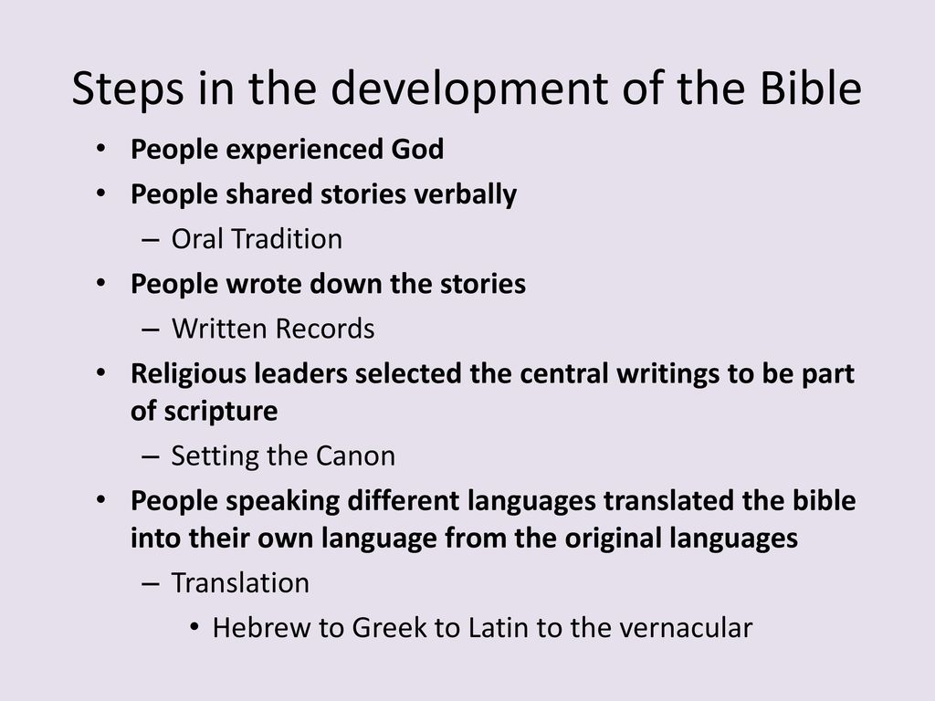 development of the bible - ppt download