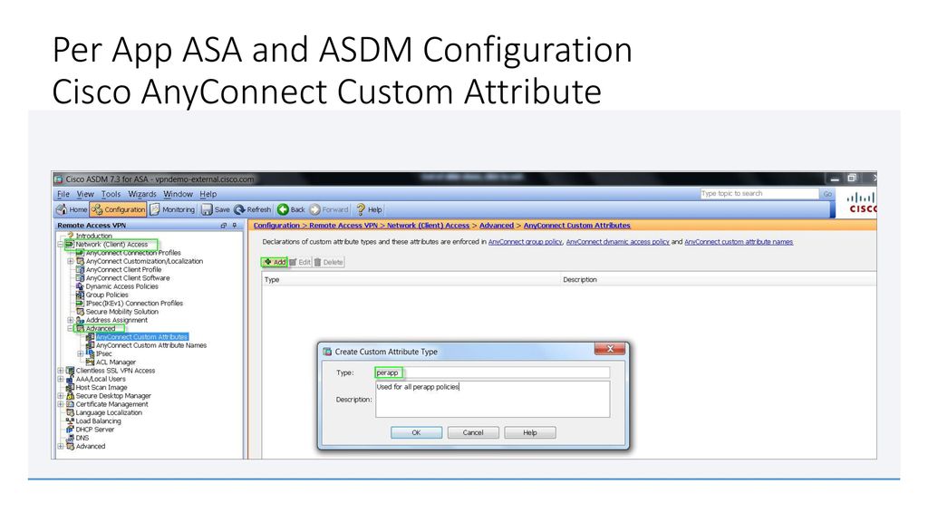 Completed Per App Policy Used by the ASA to Enforce Per App VPN