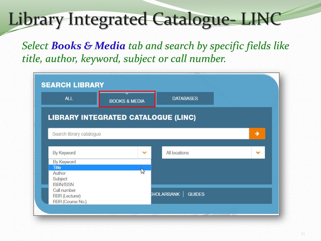 Library Integrated Catalogue- LINC