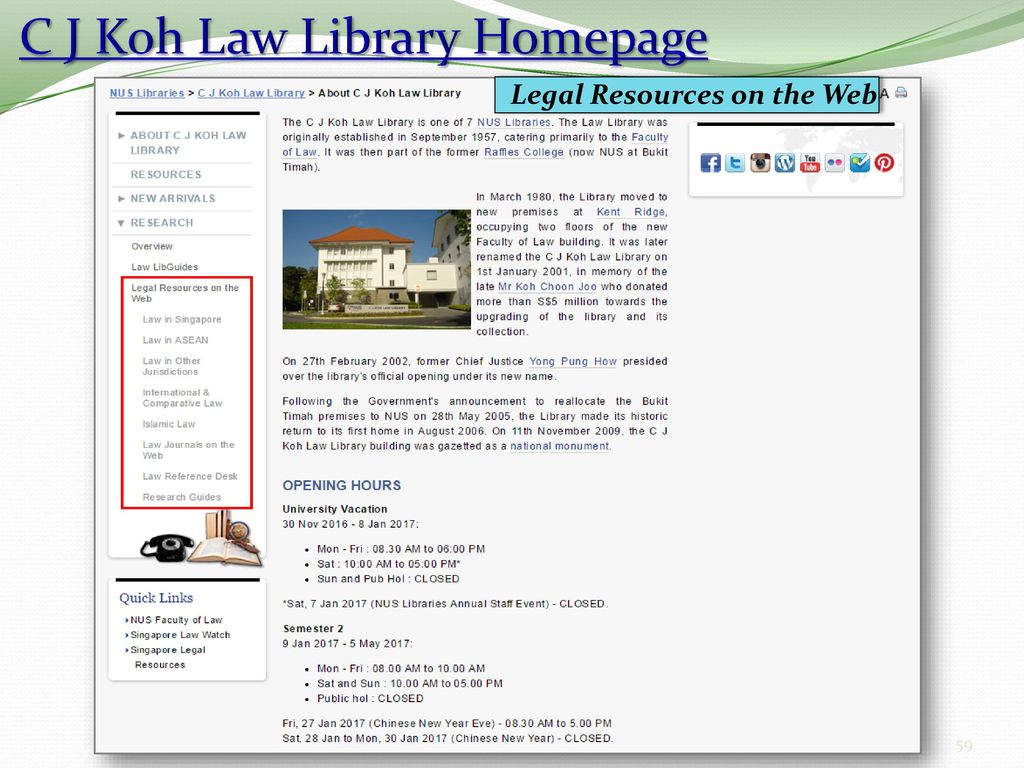 C J Koh Law Library Homepage