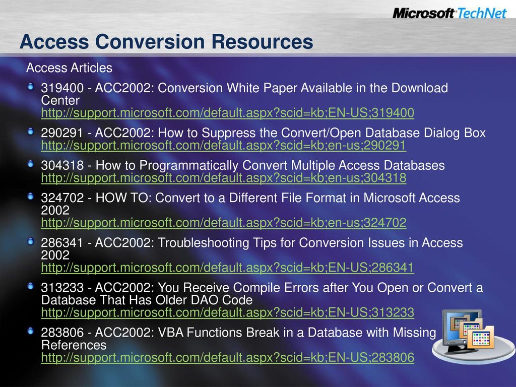 Access Conversion Resources