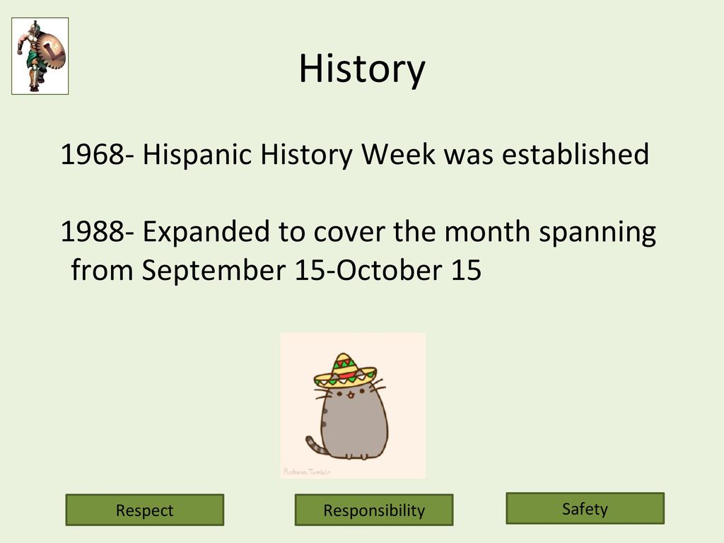 History Hispanic History Week was established