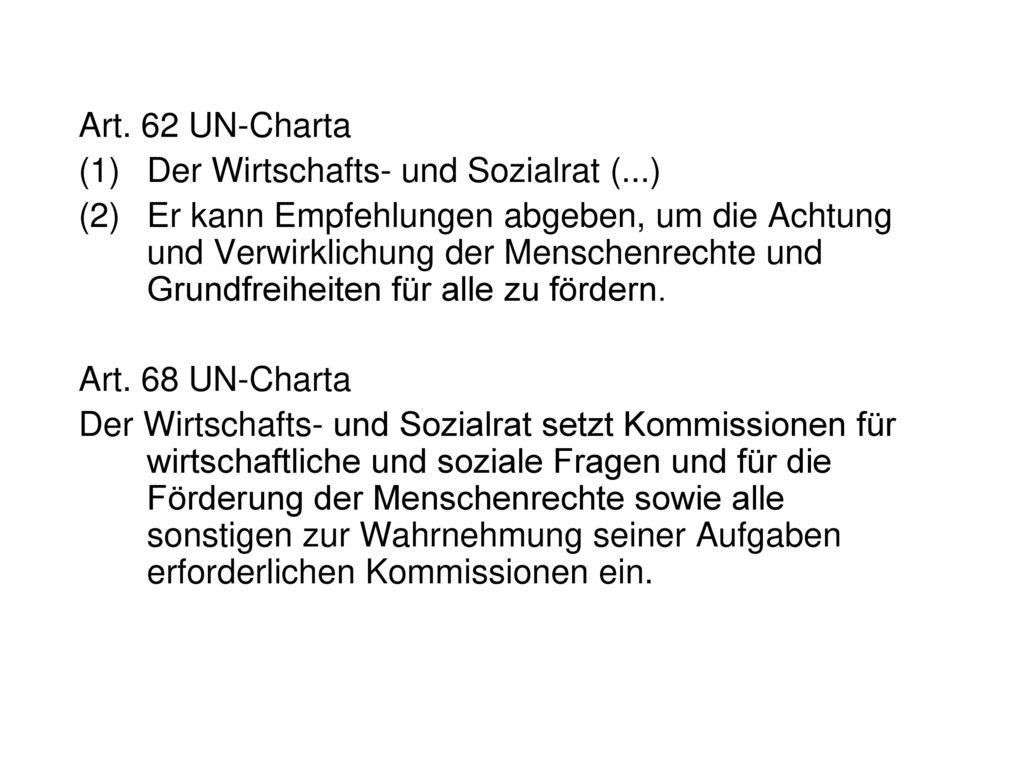 Durchsetzung im Rahmen der Vereinten Nationen ('charter-based system') -  ppt download