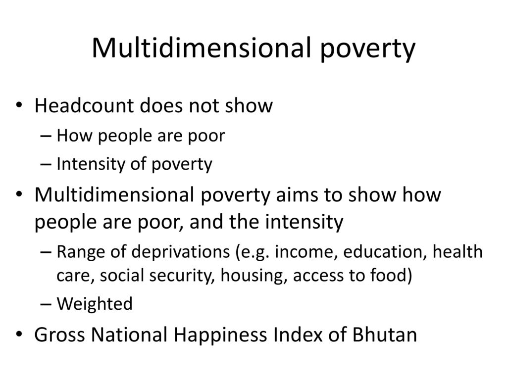 Multidimensional poverty