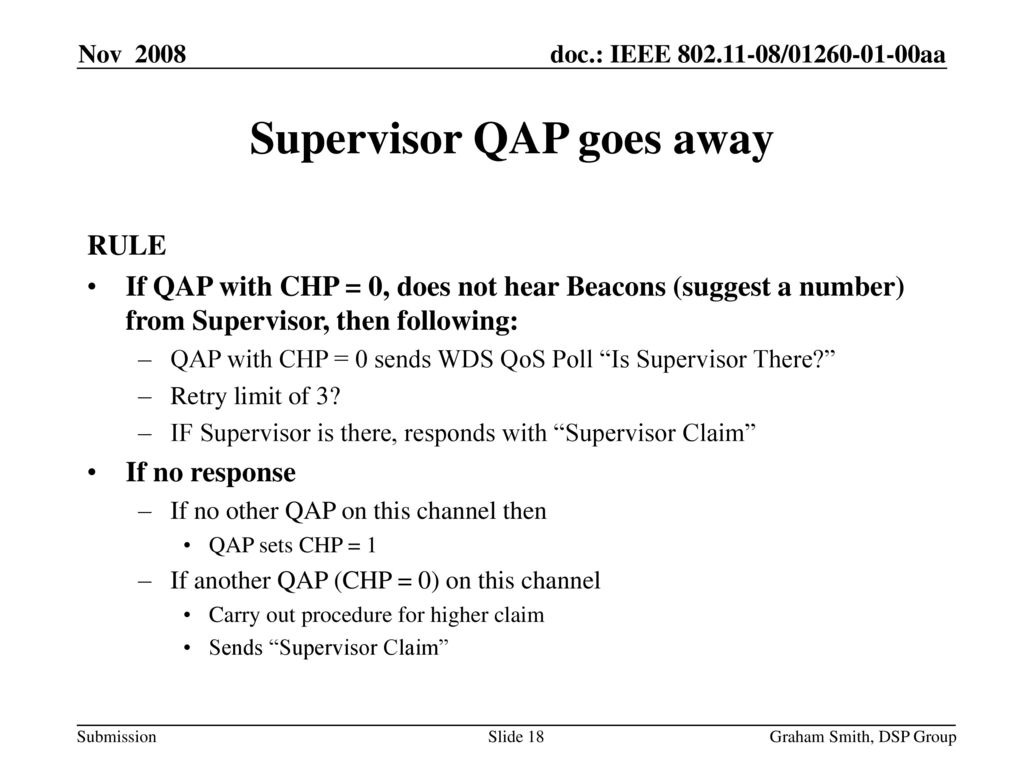 Supervisor QAP goes away