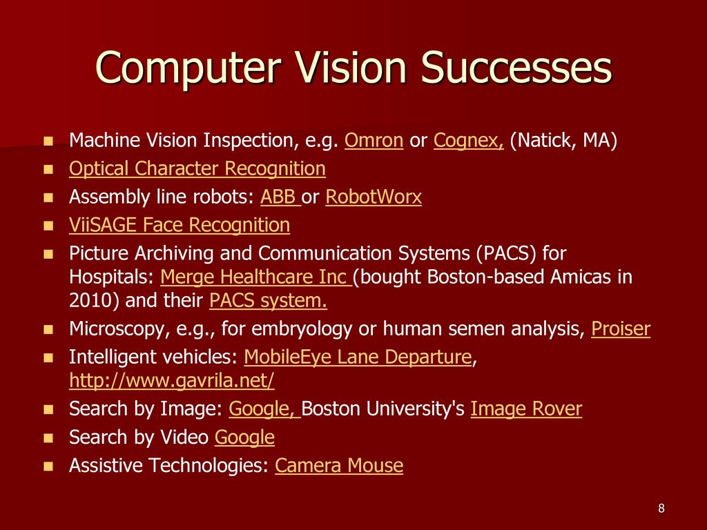 Computer Vision Successes