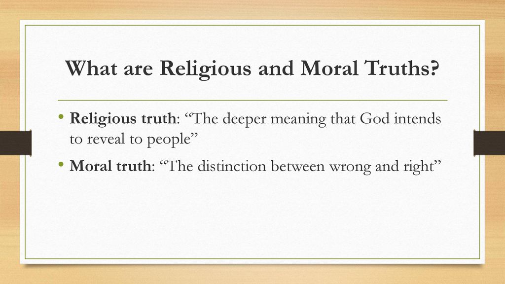 What are Religious and Moral Truths
