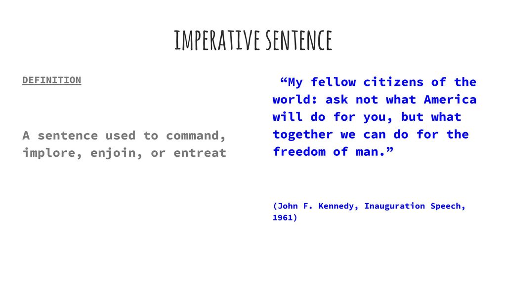 command sentence definition
