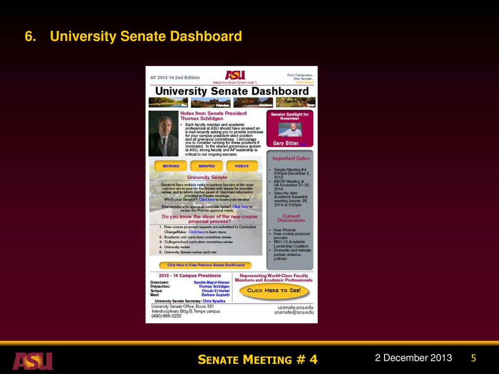 University Senate Dashboard
