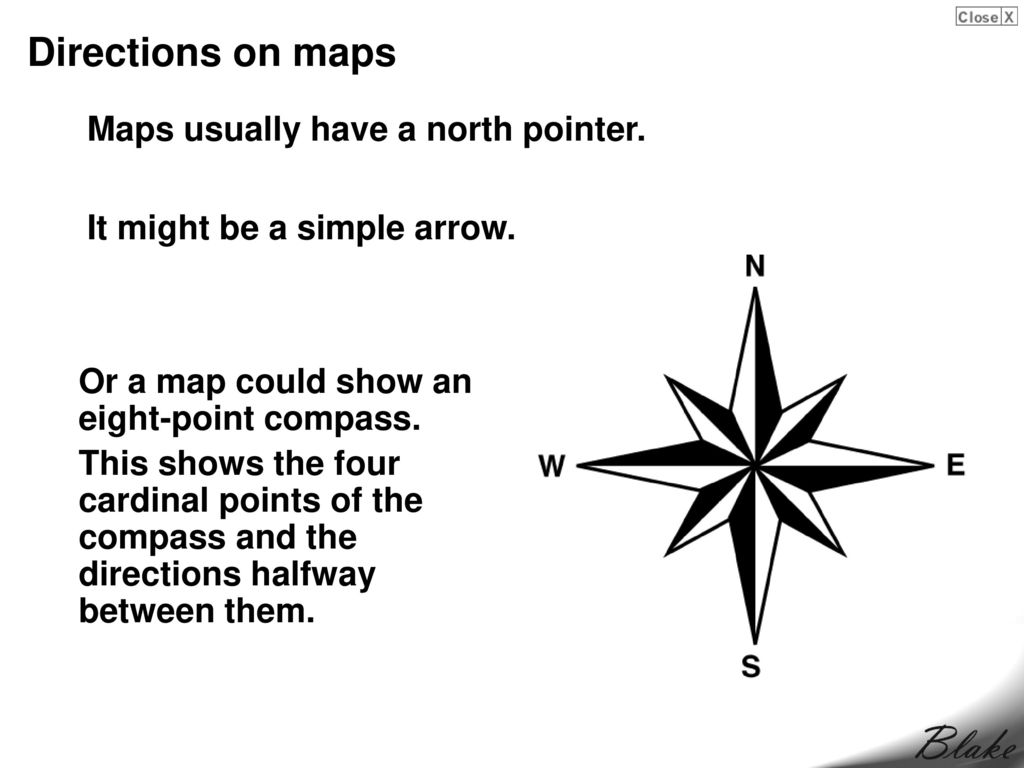 What Do Maps Use To Indicate The Cardinal Directions Symbols, Distances And Directions - Ppt Download