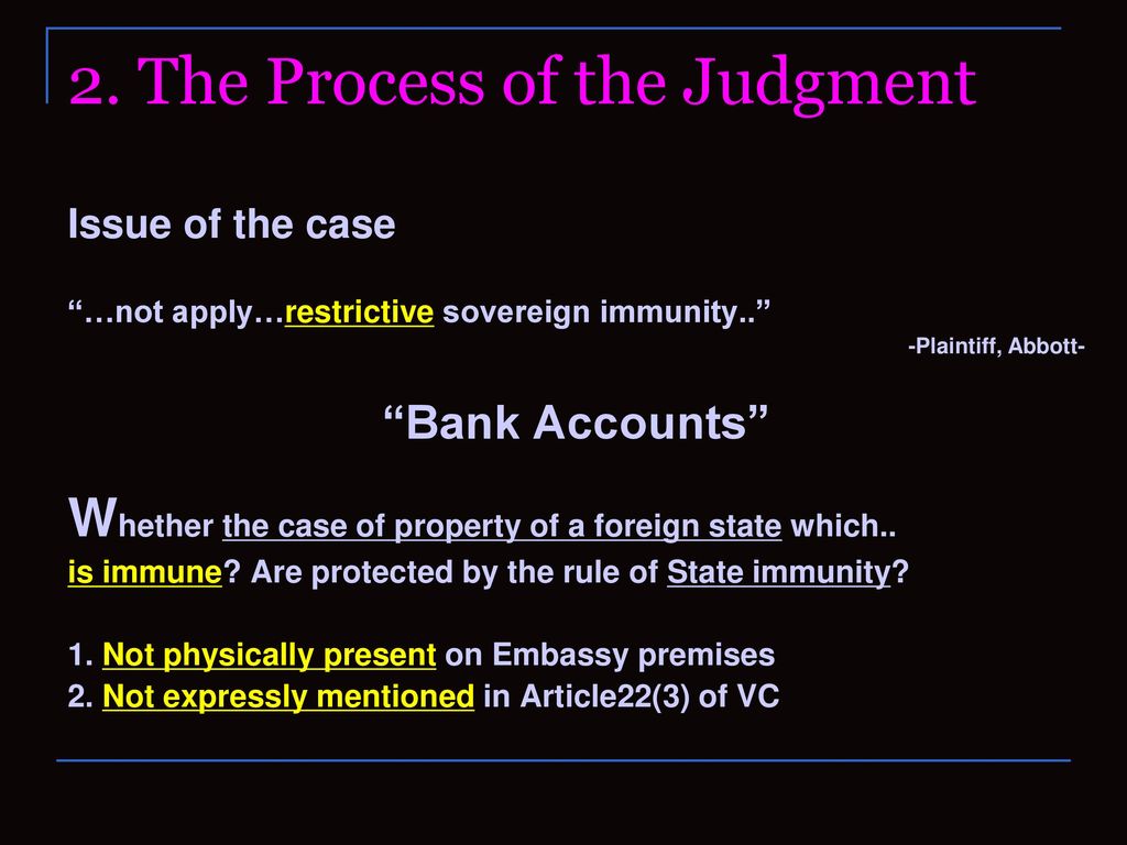 2. The Process of the Judgment