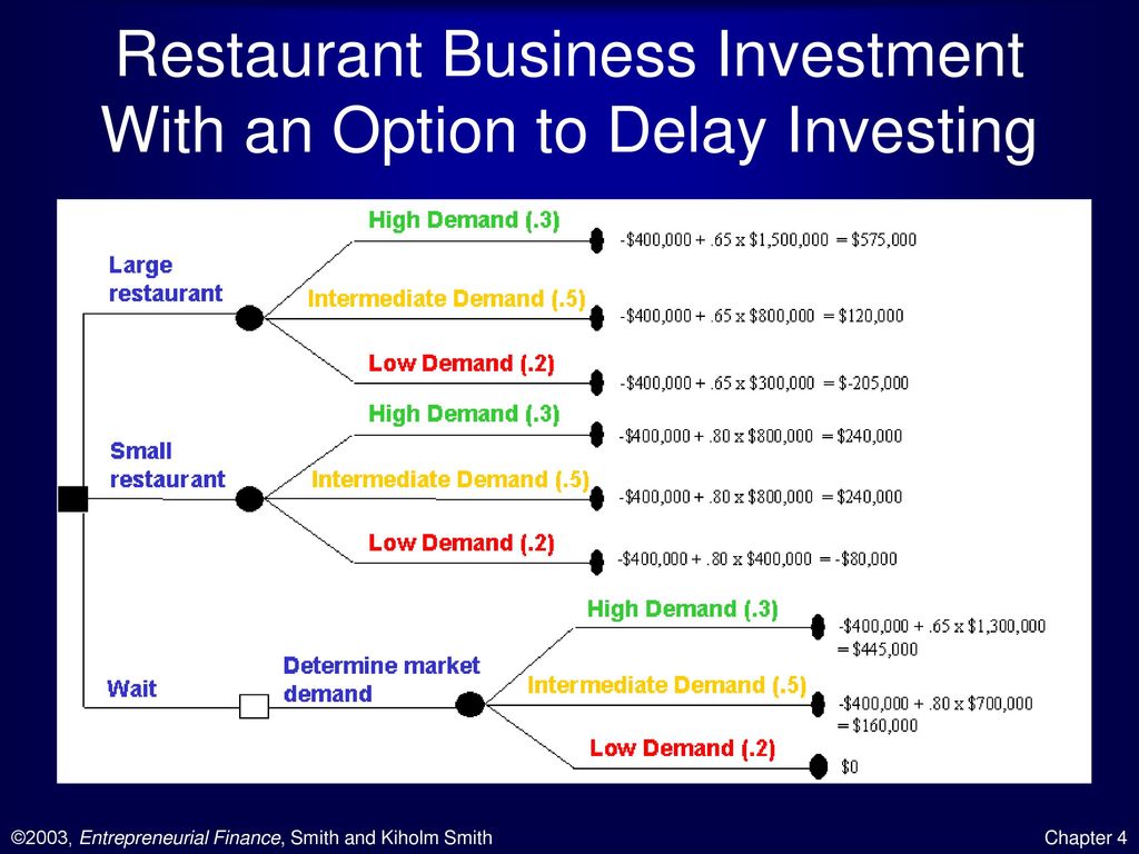 Restaurant Business Investment With an Option to Delay Investing