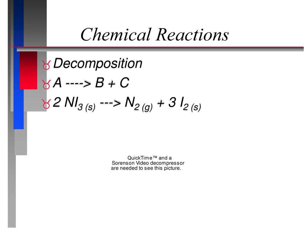 Chemical Reactions Decomposition A ----> B + C