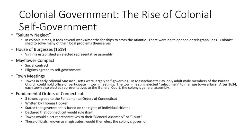 Colonial Government  The Rise Of Colonial Self Government 