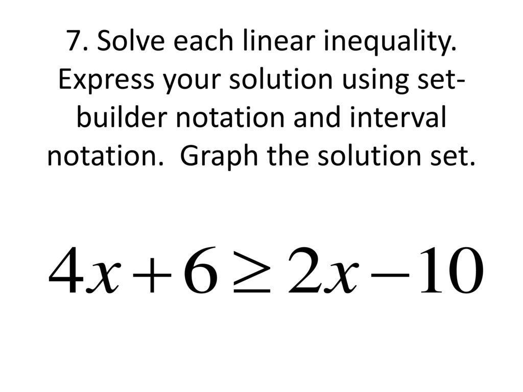 Linear Inequalities In One Variable Ppt Download 7019