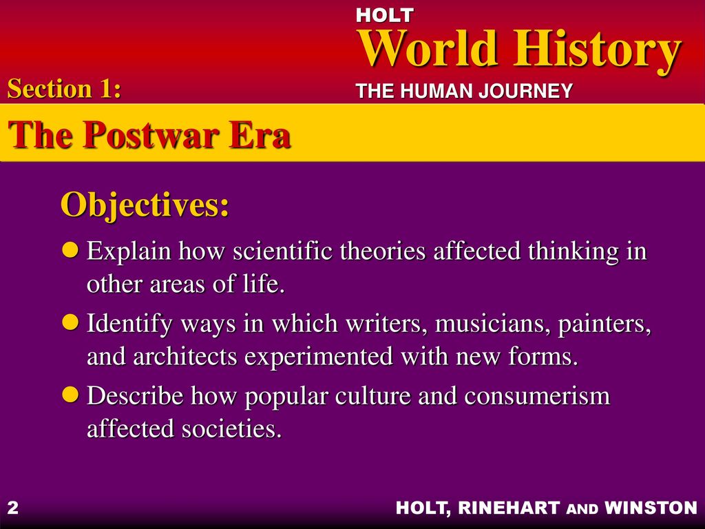 The Postwar Era Objectives: Section 1: