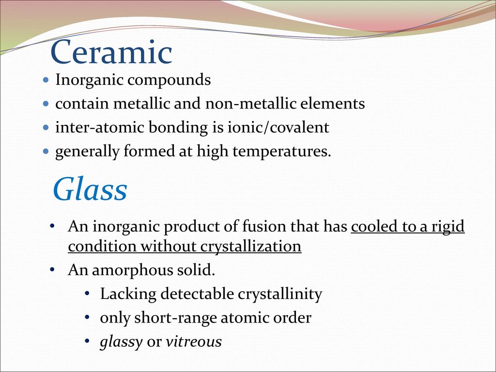 Ceramic Glass Inorganic compounds