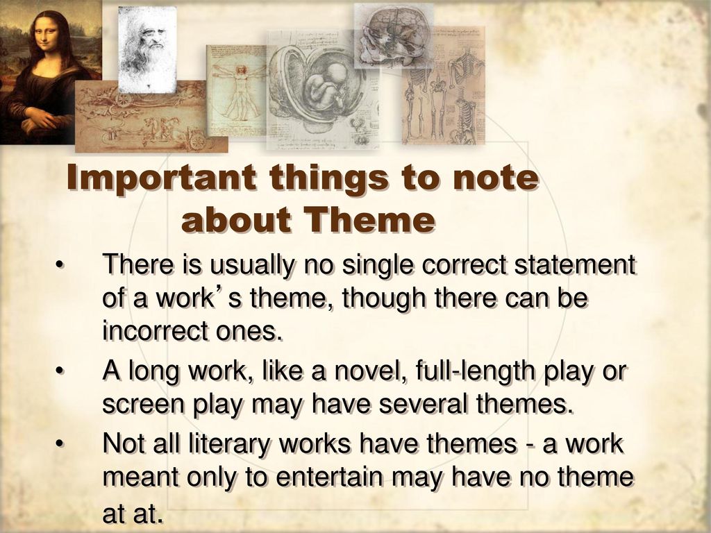 Important things to note about Theme